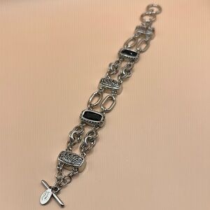 Cookie Lee Silver Bracelet with Black Details